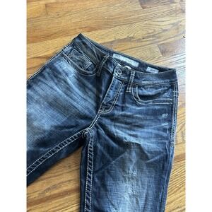 BKE Alec Straight Leg Blue Jeans Mens Size 30x29 Distressed Faded Western